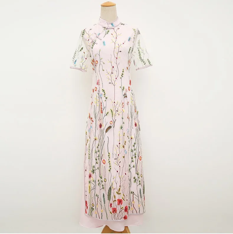 

Shanghai Story Chinese Cheongsams long qipao Lace chinese traditional dresses oriental style dresses Aodai 2 Style