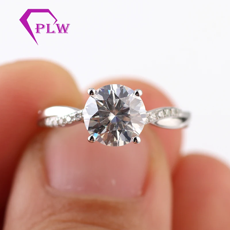 Прованс ювелирные изделия 14 к белое золото 1ct 6 5 мм 1 0 8 D цвет бриллиант солитер