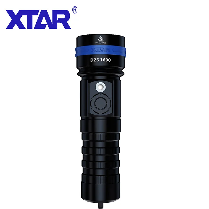 XTAR D26 1600LM светодиодный фонарик Дайвинг Водонепроницаемый IPX8 ультра яркий фонарь