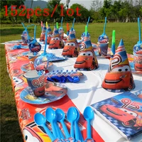 disney lightning mcqueen cars theme design 152pcslot cup plate birthday party decoration cute tableware for family party supply