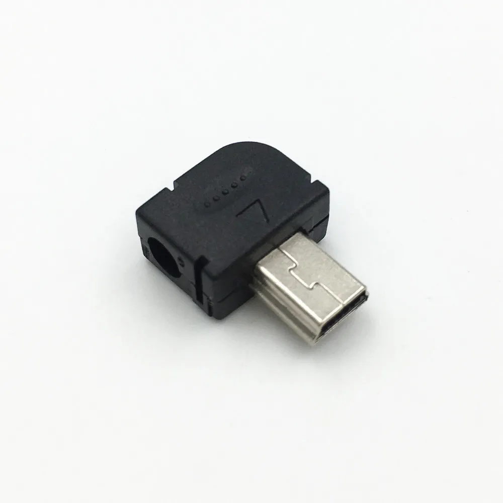 10 шт. DIY USB 2,0 Mini 5 Pin Мужской Тип B сварочный разъем 3 в 1 90 градусов правый угловой адаптер для OD 4,0 мм провода кабель