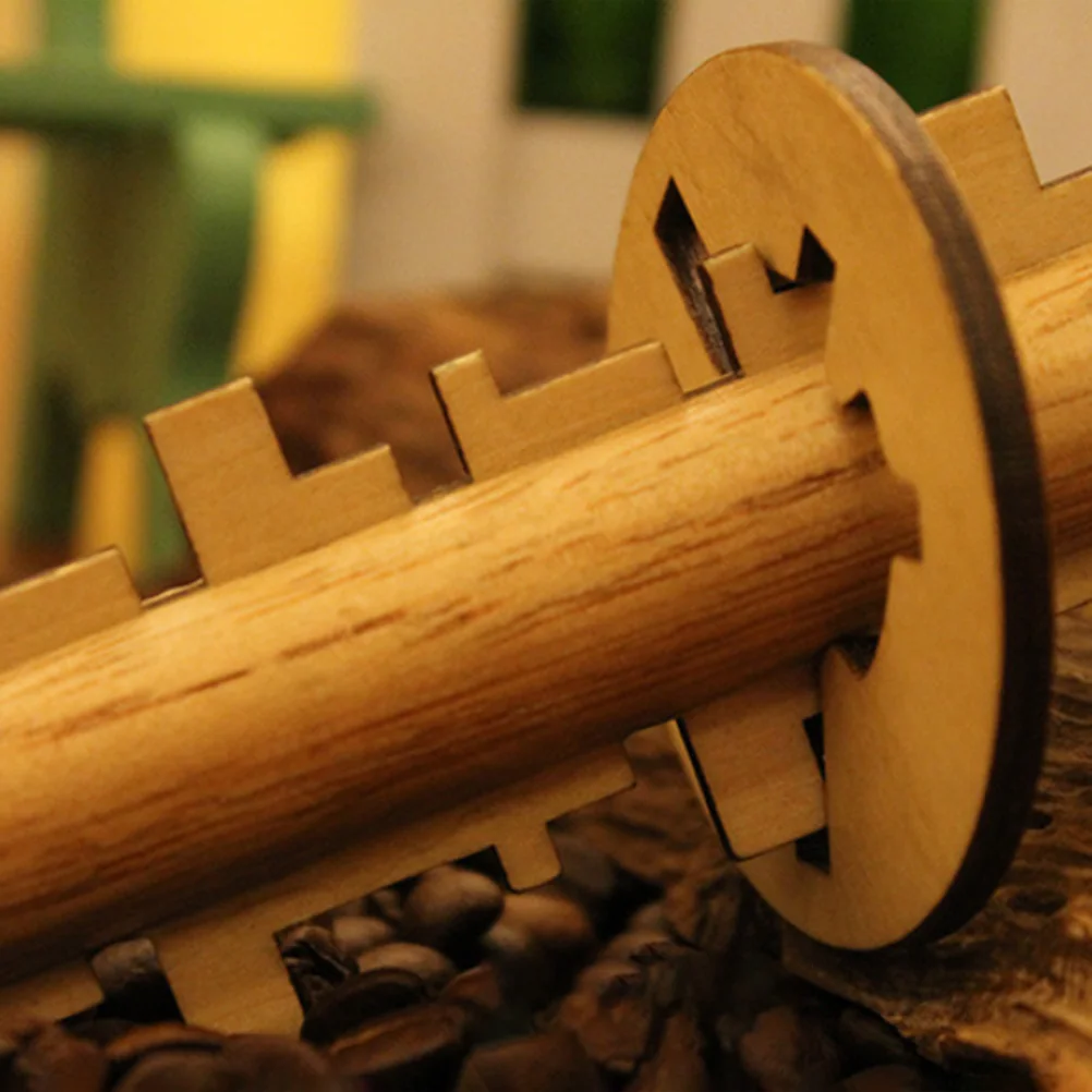 Деревянная игрушка головоломка для разблокировки ключ интеллектуальной