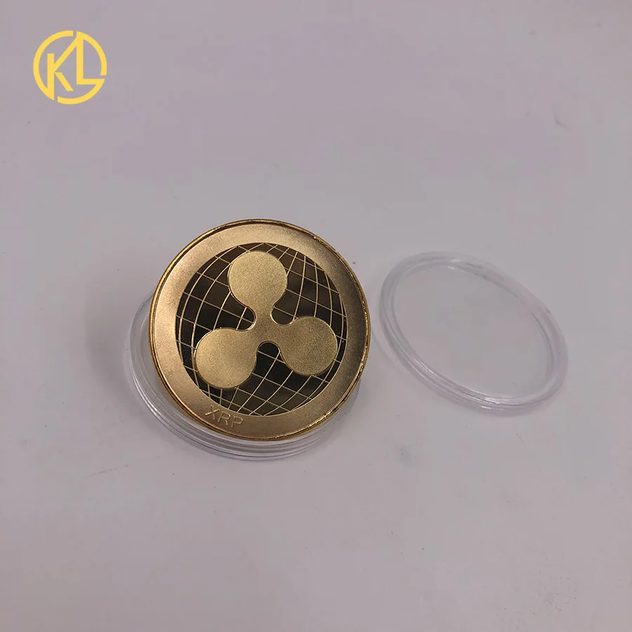 Криптовалюта пульсация монета Биткоин памятный круглый XRP пульсация криптовалюта покрытая монета коллекционная с подарочной коробкой