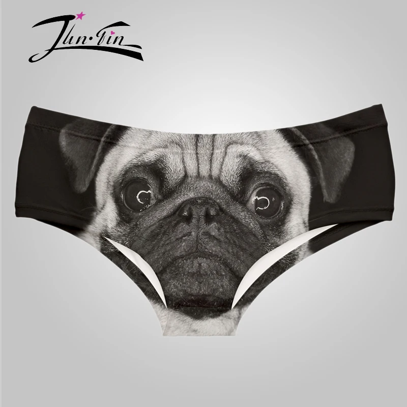 Нижнее белье для Мопсов Черное и белое нижнее сексуальные трусики 3D Оптом