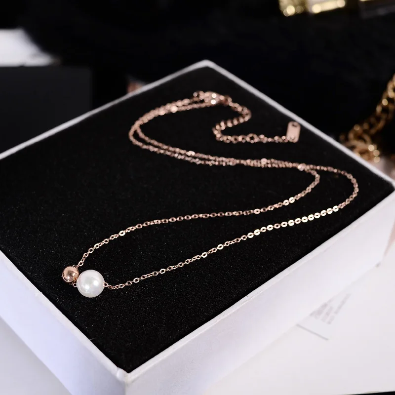 Женское колье с подвеской YUN RUO элегантное ожерелье цвета розового золота из титановой стали ювелирное