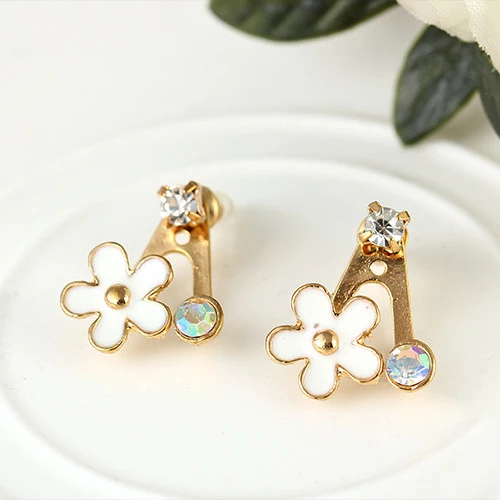 Лидер продаж 2016 года с эмалированными цветами Украшенные стразами Серьги модные