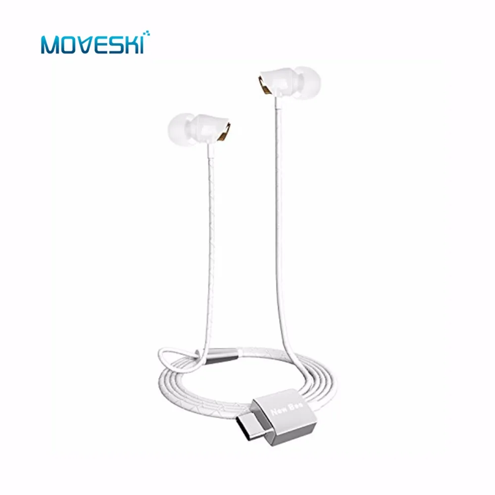 Керамические стереонаушники вкладыши Moveski с разъемом USB Type C наушники проводом ANC
