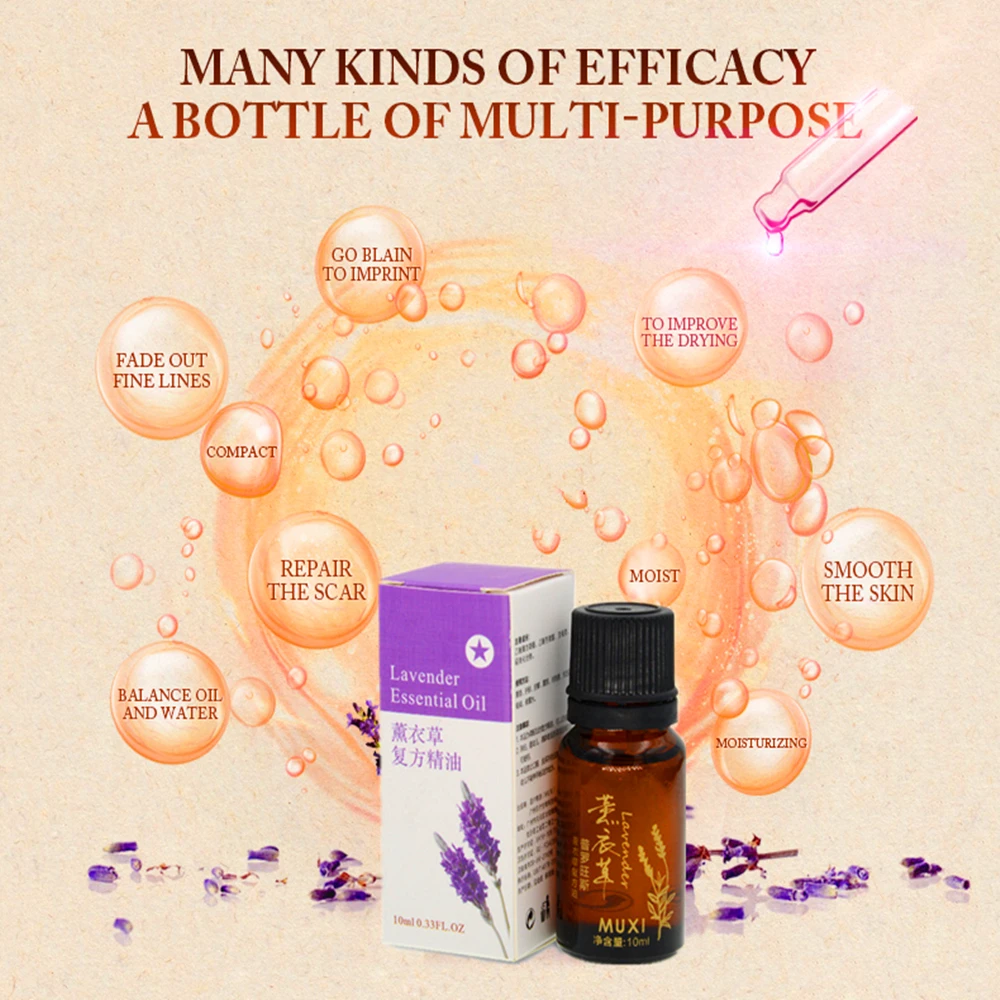 DISAAR Pure Natural Lavender Extraction Essential oil Anti-wrinkle Acne Treatment Scar repair Skin Care Masks 10ml/bottle