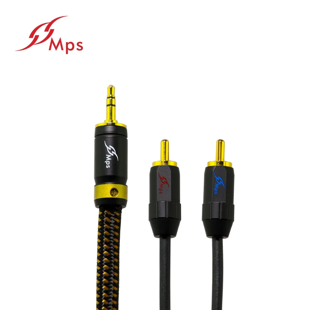 Hi Fi MPS 99.99997% Леопардовый OCC посеребренный 4K позолоченный штекер 3 5 мм до 2 RCA аудио RAC