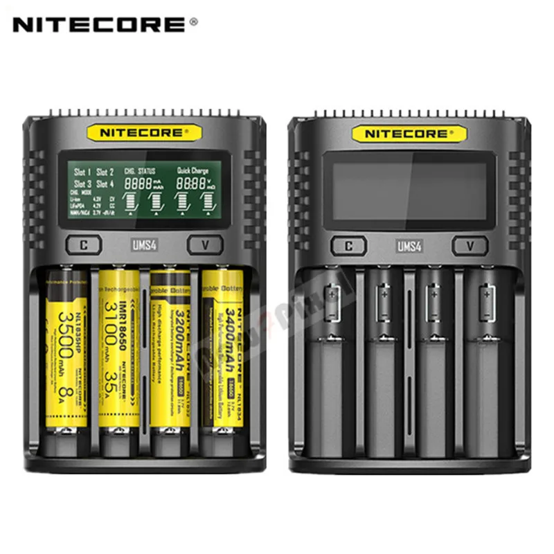 NITECORE UMS2 UMS4 интеллектуальное зарядное устройство USB выход 3A для LiFePO4 литий ионный Ni