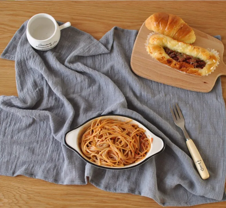 Новая однотонная серо коричневая белая тонкая салфетка из хлопка и льна