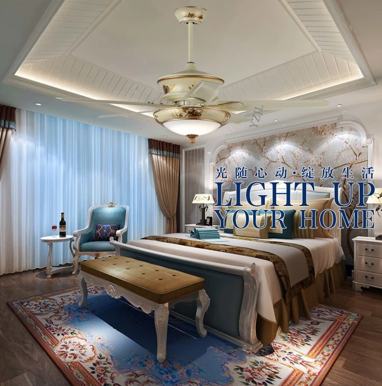 Ресторан Винтаж для люстр с вентилятором огни Светодиодный Американский