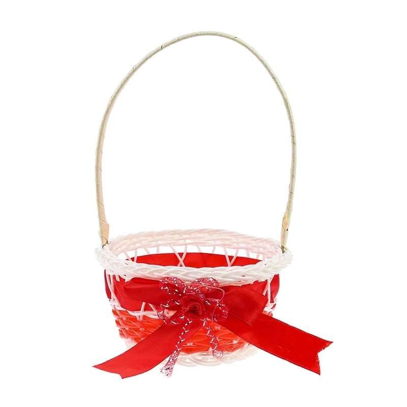 Mini Plastic Weaving Basket craft decor Simulate Fruit Rattan Storage Box For Cosmetics Tea Picnic Basket Organizer Handiwork