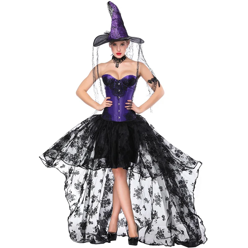 Сексуальный корсет со стальными косточками и юбкой сексуальный вышитый