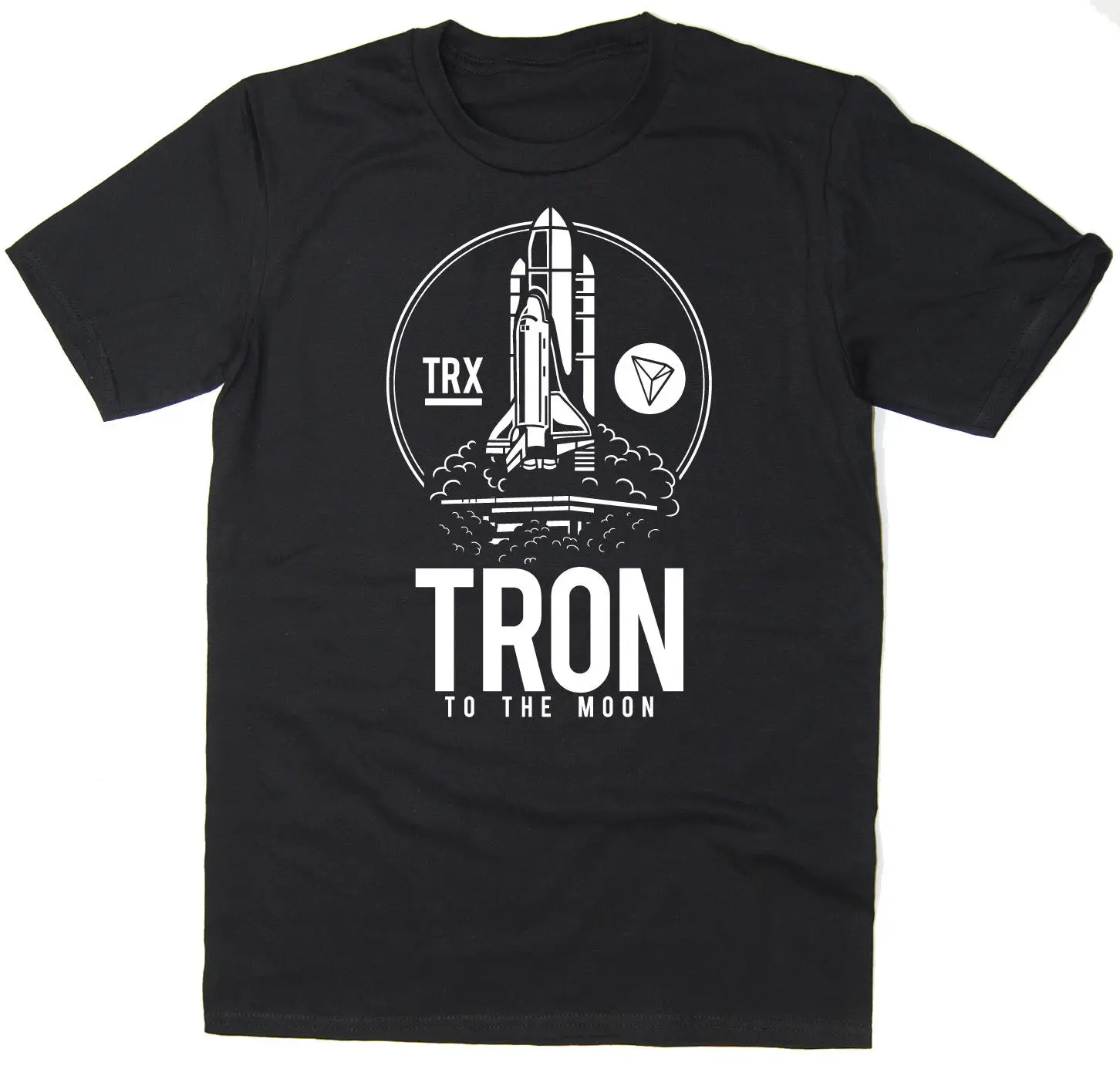 Футболка TRON To The Moon BTC $ TRX Bitcoin Crypto 6 цветов новые футболки Забавные топы новая