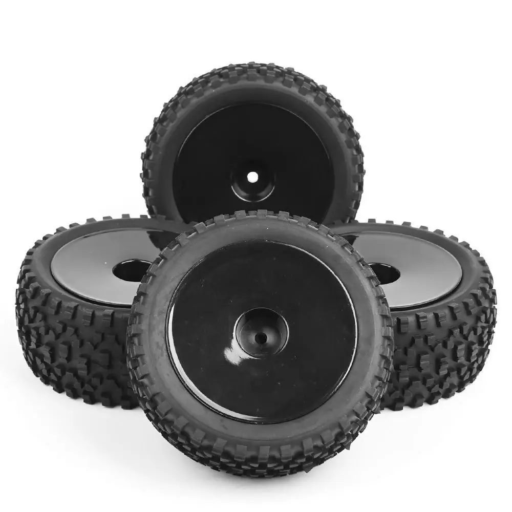 4pcs/set 1/10 buggy tires front&amprear rubber tyre wheel rim 25026+27011 fit HSP HPI RC off-road car toys parts accessories | Игрушки и