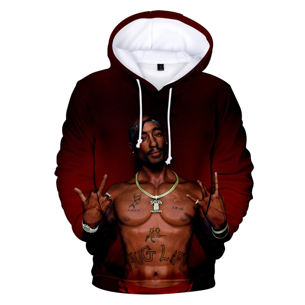 Новое поступление толстовки с 3D принтом 2PAC для мужчин и женщин Коллекция осень
