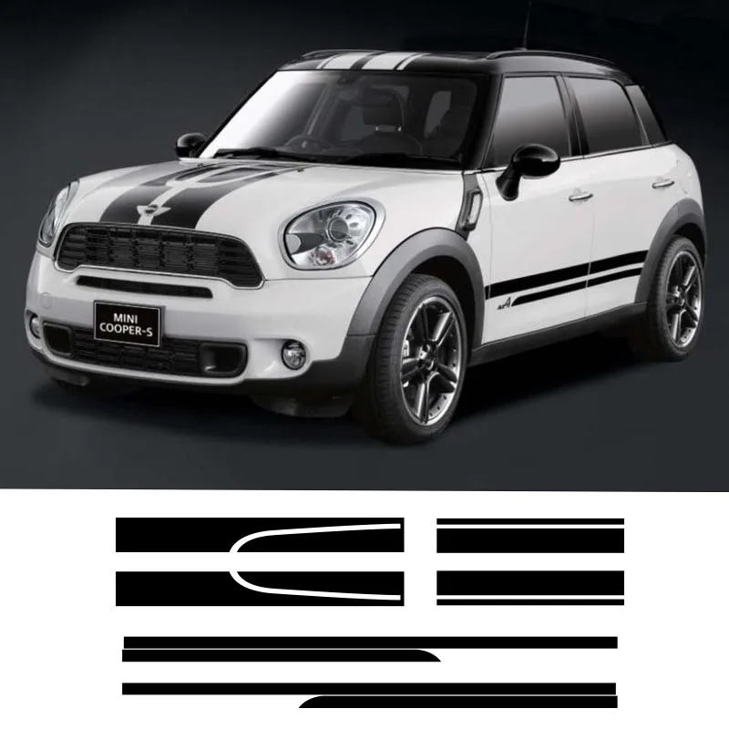 1 комплект виниловые наклейки с полосками по бокам для Mini Cooper | Автомобили и