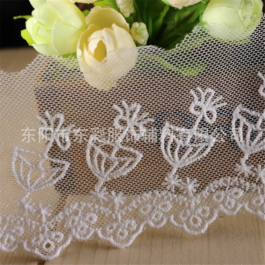 

15yard* 7 cm Embroidery White Lace Ribbon Lace Fabric DIY Sewing Handmade Crafts Wedding Decor Fashion Skirt Accessories