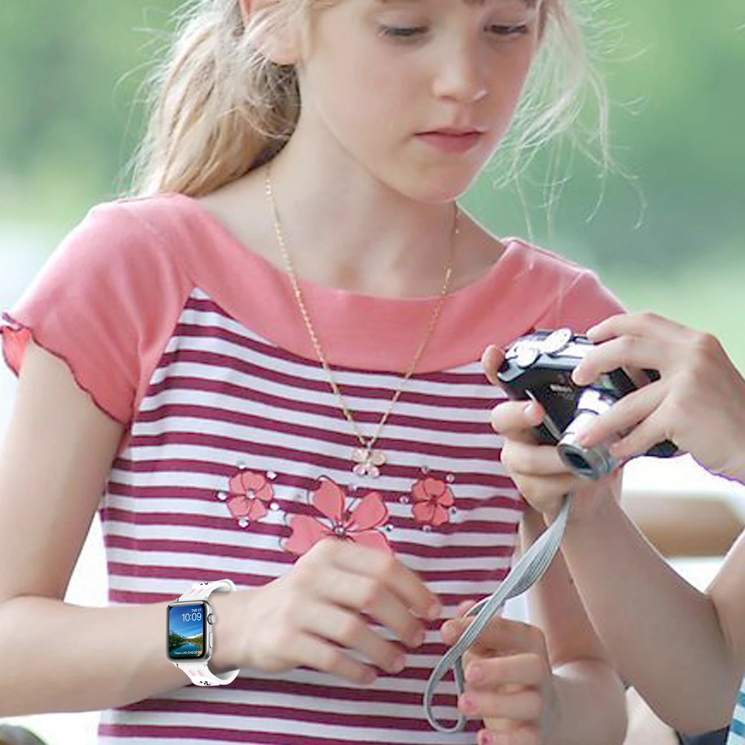 Милые Мультяшные силиконовые часы Чехол 5 4 44 мм для apple watch ремешок 40 мм браслет ремешок для iwatch 3 2 1 42/38 мм протектор аксессуар