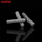 50 шт., винты NAIERDI 5-8 мм, Расширительная Труба из каучука, Плоская Круглая головка, саморезы, нейлоновая трубка, настенный деревянный инструмент