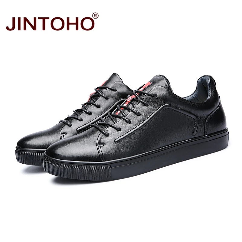JINTOHO Men Genuine Leather Shoes Fashion Black Pure Male Casual Shose Designer Flats Mens Moccasins | Обувь