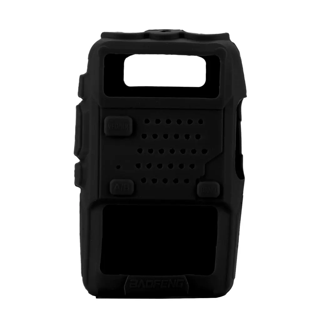 Черный Силиконовая резиновая крышка Walkie Talkie Защитная крышка оболочка для BAOFENG UV-5R двухстороннее радио F8+ UV 5R UV-5RE DM-5R - Цвет: Черный