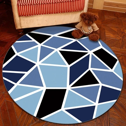 Carpet7 Европейские геометрические круглые ковры для гостиной, спальни, детской комнаты, белый и черный мягкий напольный ковер, дверной коврик, нежные коврики - Цвет: Carpet7