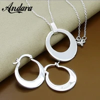 2019 new jewelry sets 925 sterling silver fashion moon pendant necklace earrings for women jewelry gift