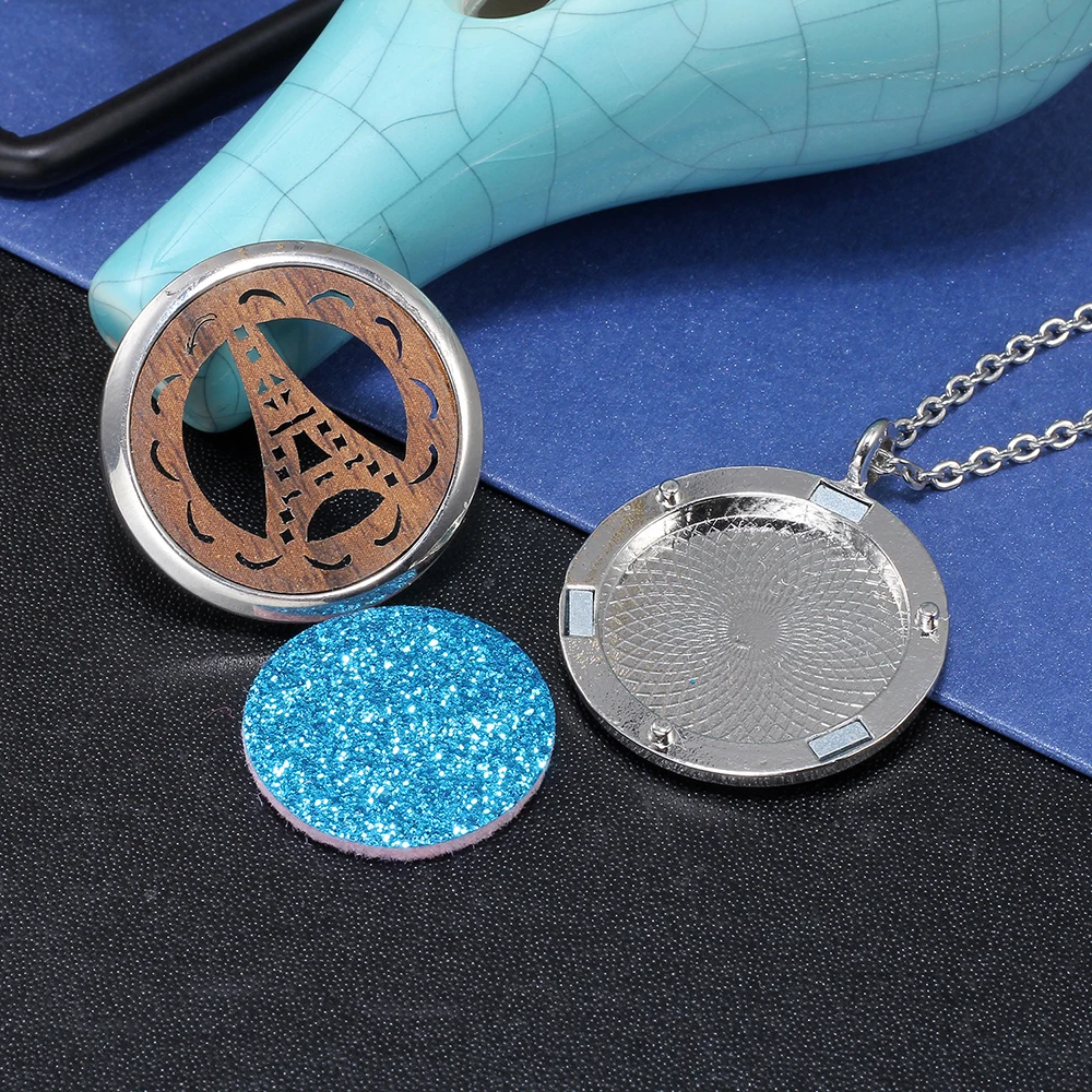 2019 New Wooden Locket Pendant Magnetic Closure Charms Aroma Essential Oil Diffuser DIY Necklace Supplies | Украшения и