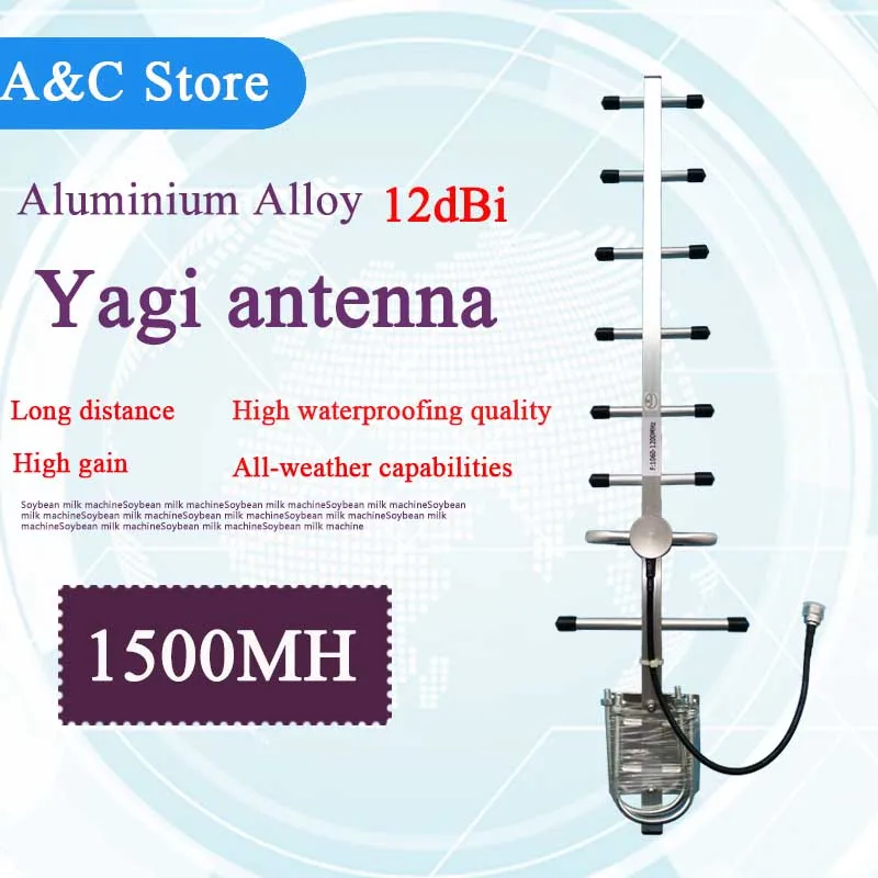

Антенна Yagi 1,5G 12dBi, 8 элементов, 1400 ~ 1550 МГц, 1 м, кабель N-Female, система видеонаблюдения, Беспроводное видео-аудио