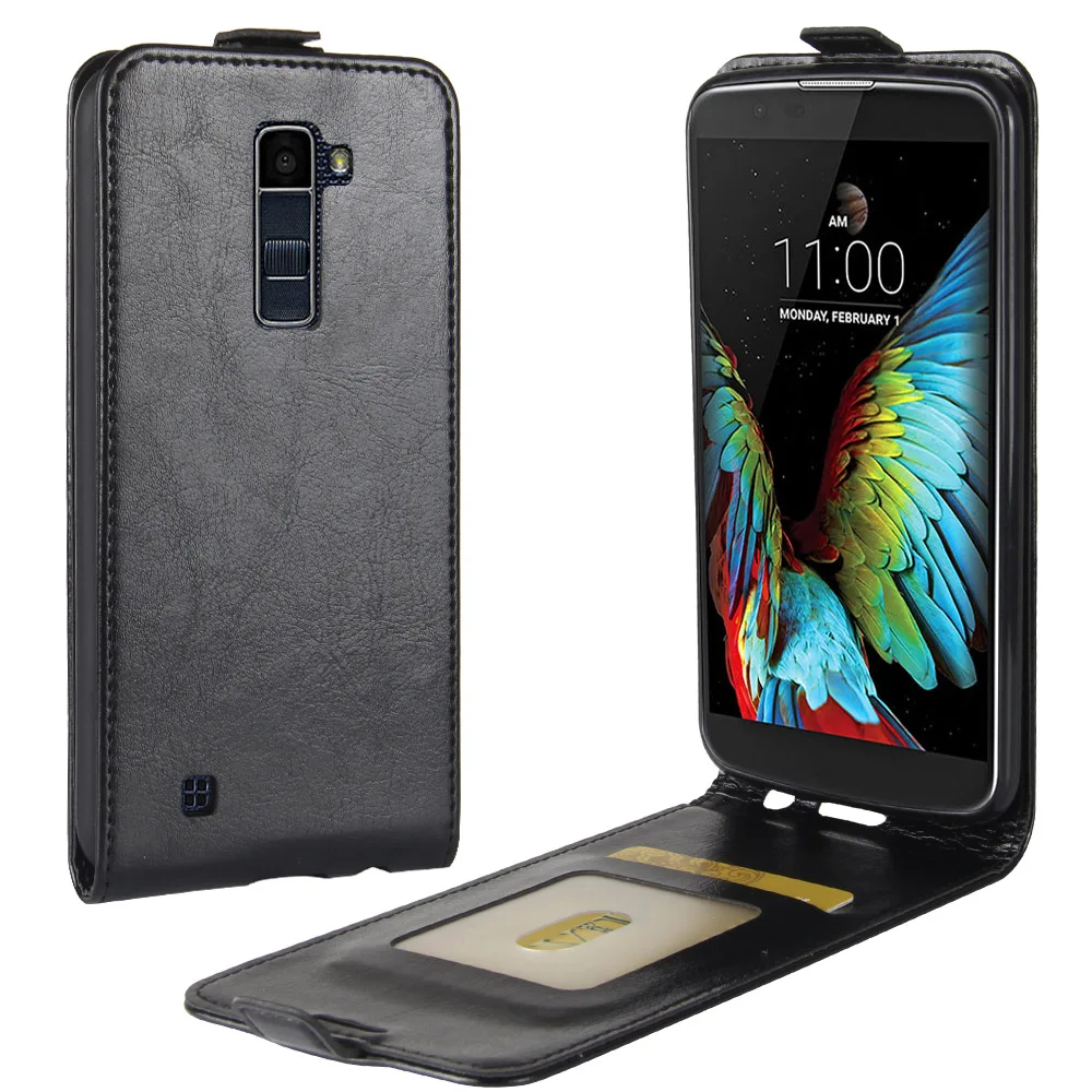 Роскошный чехол для телефона LG K10 откидная задняя крышка из искусственной кожи