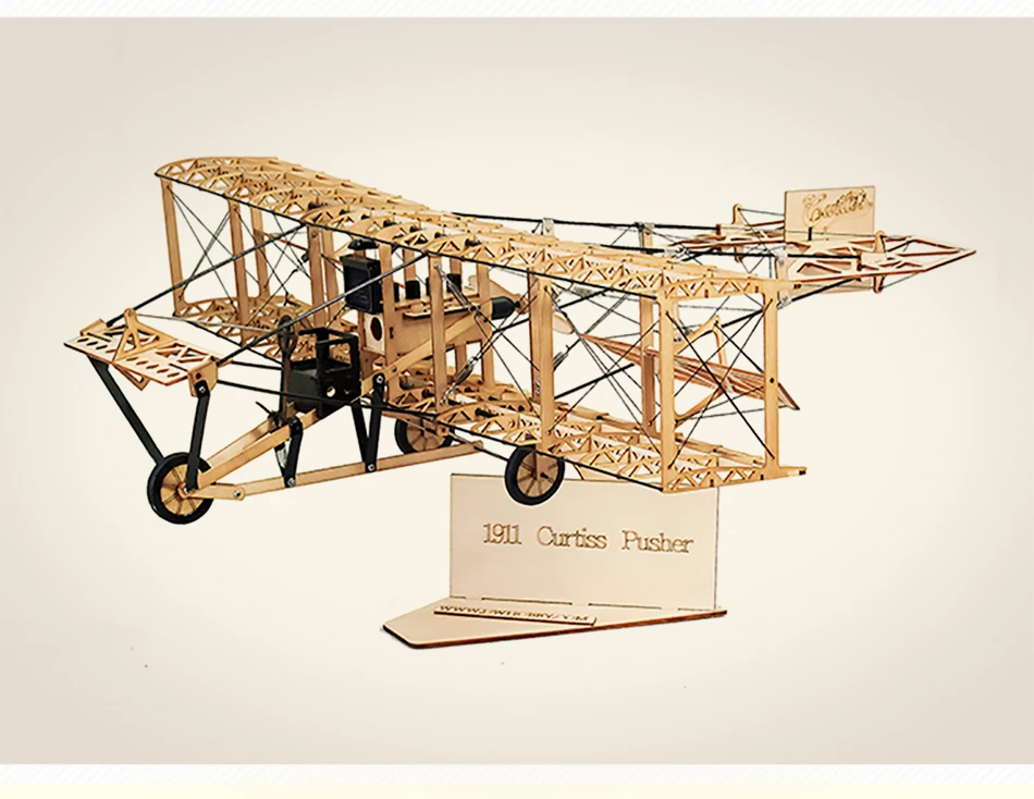 В разобранном виде Balsawood модель самолета комплект Curtiss толкатель 500 мм размах крыльев 1/18 Масштаб Модель самолета для коллекции бар кафе дома