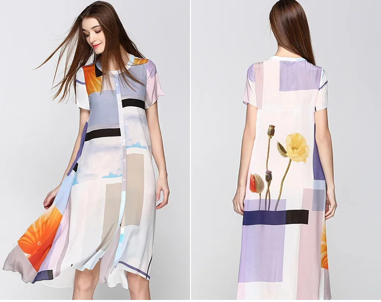 Фото Spring and summer 2017 European American women's haute couture silk dresses Safari Style long print LYQ544 Женская одежда Spring and summer 2017 European American women's haute couture silk dresses Safari Style long print LYQ544 Женская одежда