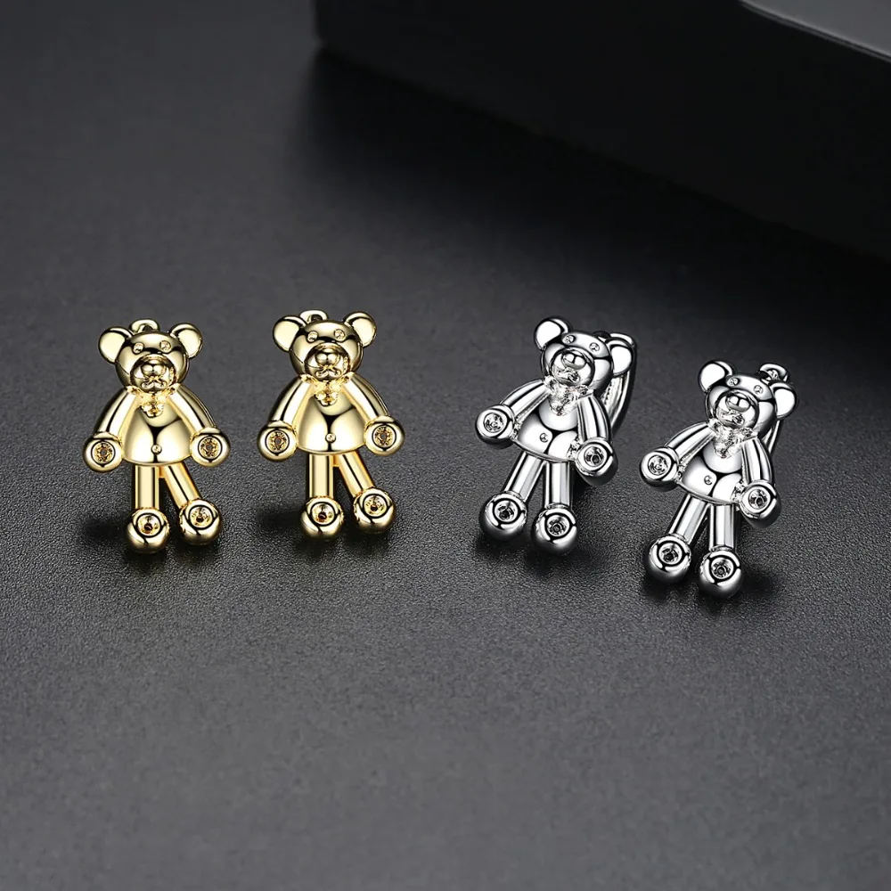 LUOTEEMI с фирменным дизайном милые серьги в виде медведя для женщин и девочек