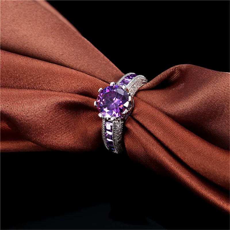 Роскошный дизайн серебряные Свадебные/обручальные кольца с фианитом ААА модные