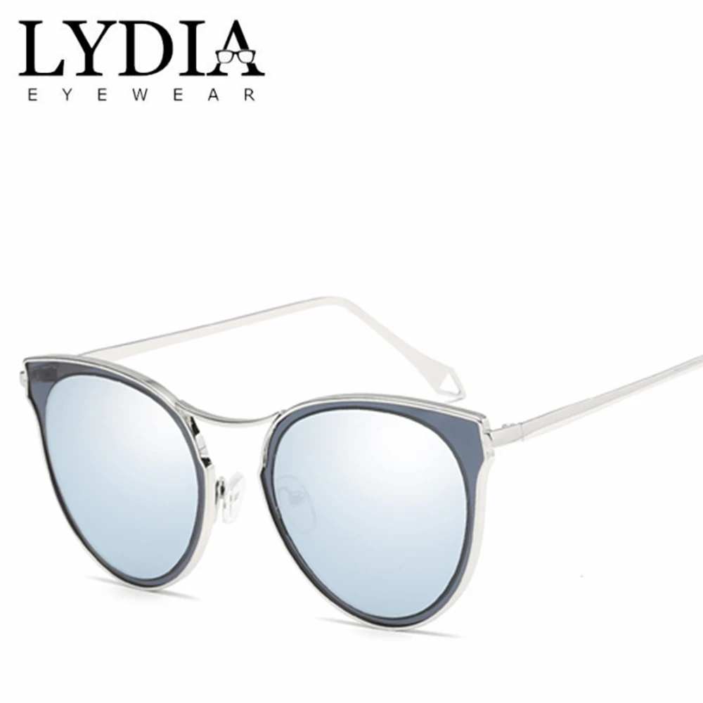 Солнцезащитные очки унисекс круглые в синей оправе с черными линзами UV400