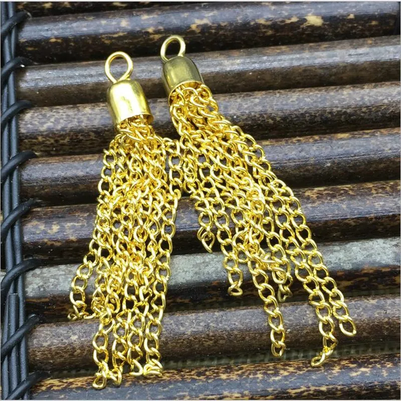 

10pcs Metal Chain Tassels Earrings fit Key Chain/Rings Women Handbag Charm Pendant for DIY Jewelry Making Findings Materials