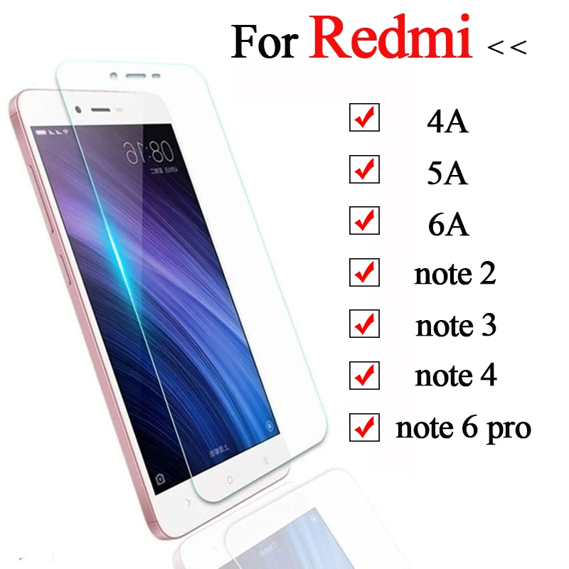 2 шт Защитное стекло для xiaomi redmi 4a 5a 6a note 2 3 4 6 pro закаленное xiaom redme xiomi xiamei a4 a5 a6 glas xaomi пленка