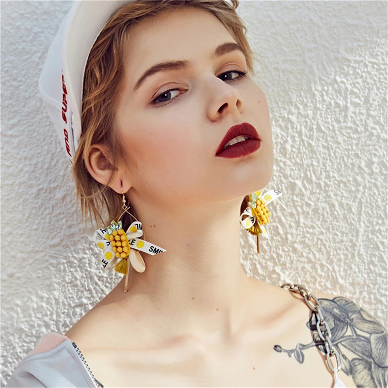 В стиле бохо длинные кисточки серьги для женщин богемы цветок винтаж бахромой