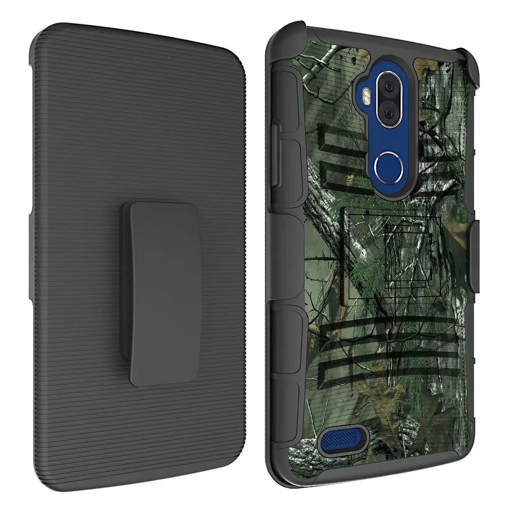 Camo Новинка для zte Z986U/Blade Max 3 6," чехол Гибридный сверхмощный 3 в 1 военный Камуфляжный жесткий противоударный чехол с зажимом для ремня чехол-подставка - Цвет: Camo