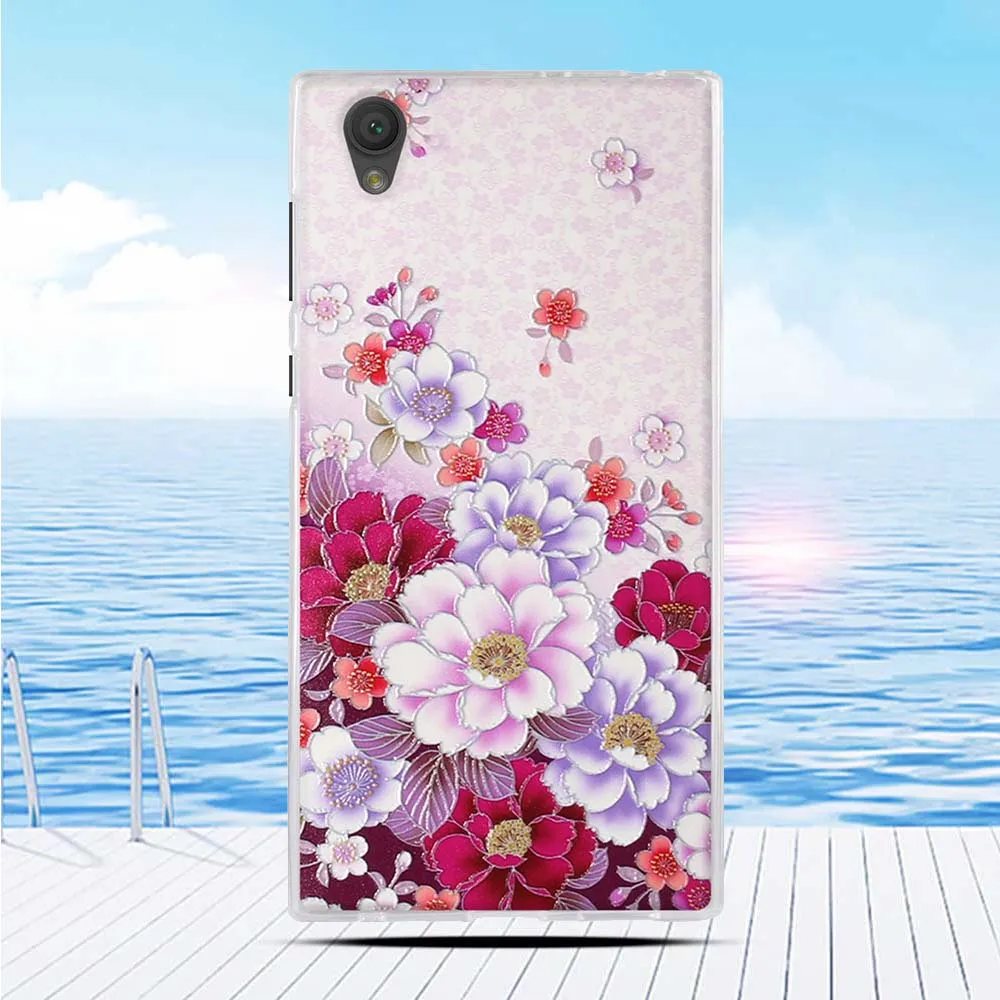 Чехол для Sony Xperia L1 E6 G3312 G3313 мультяшный 3D рельефный чехол с цветочным принтом
