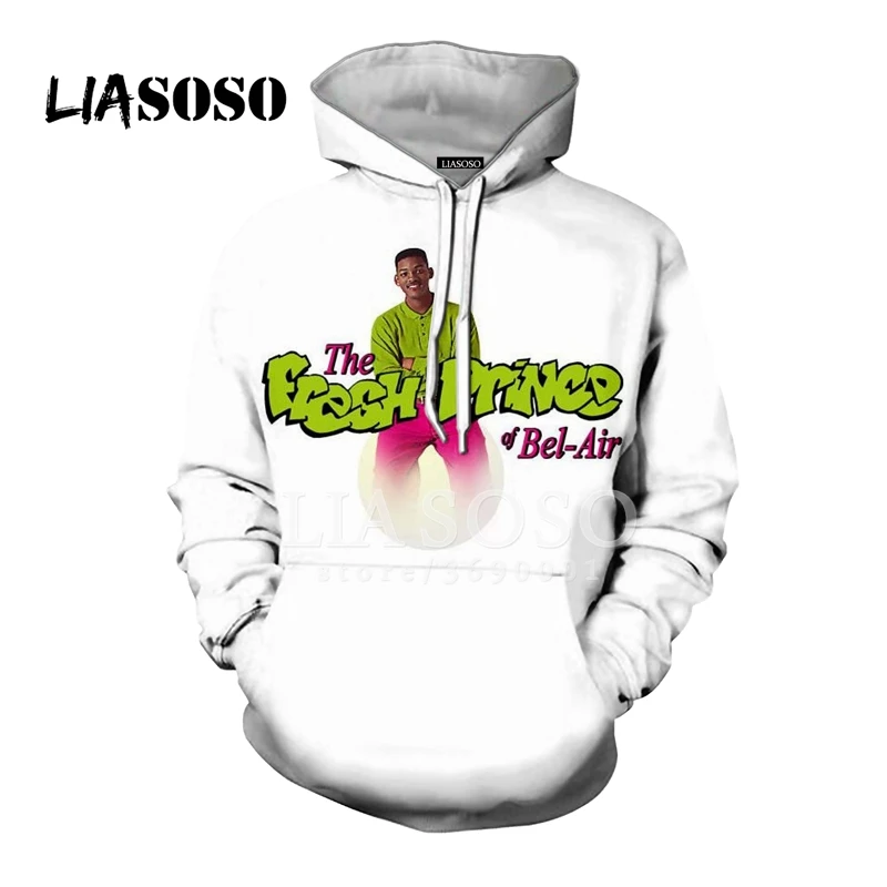 LIASOSO Толстовка 3D ткани с принтом Унисекс Забавные будет Smith Fresh Prince Толстовки