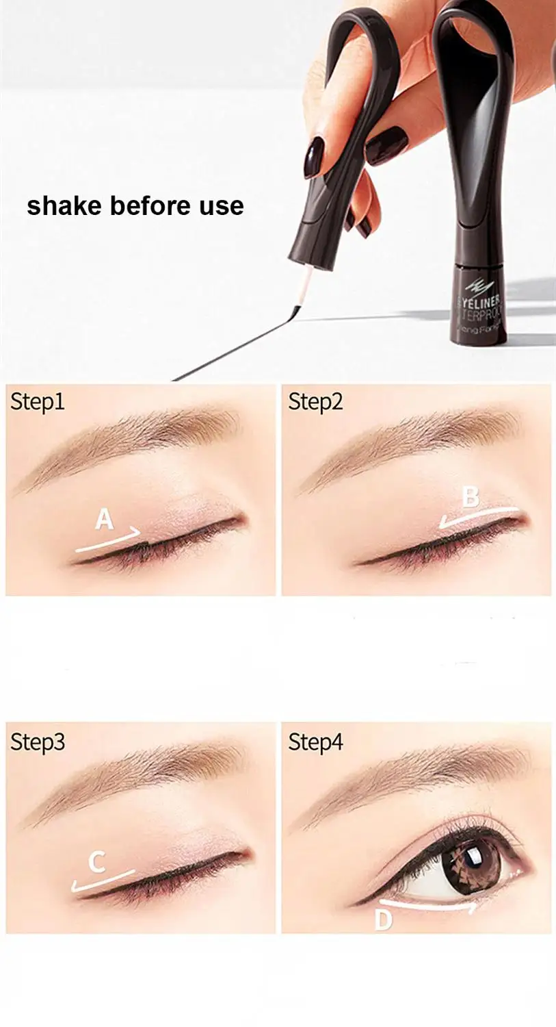 Жидкая подводка для глаз Hengfang Водостойкая Подводка черного цвета с кольцом