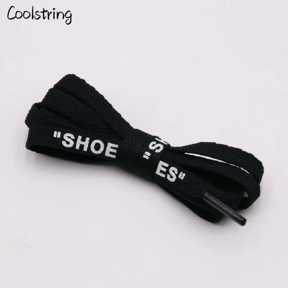 Coolstring новые буквы шрифт 8 мм двухсторонние печатные "шнурки" черные белые шнурки OW подписаны плоские туфли кружево суставные шнурки