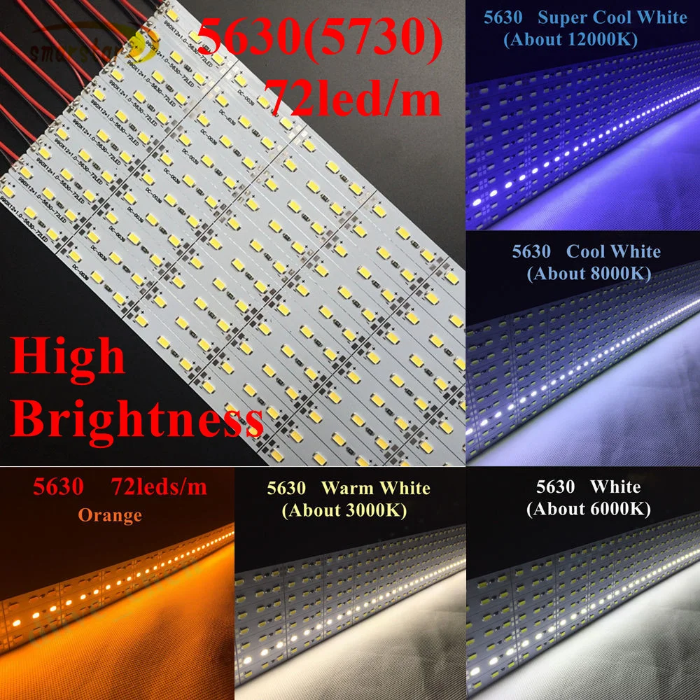Smarstar Высокая яркость DC 12 V 0 5 m 5630 Led бар свет Жесткая светодиодная лента освещение