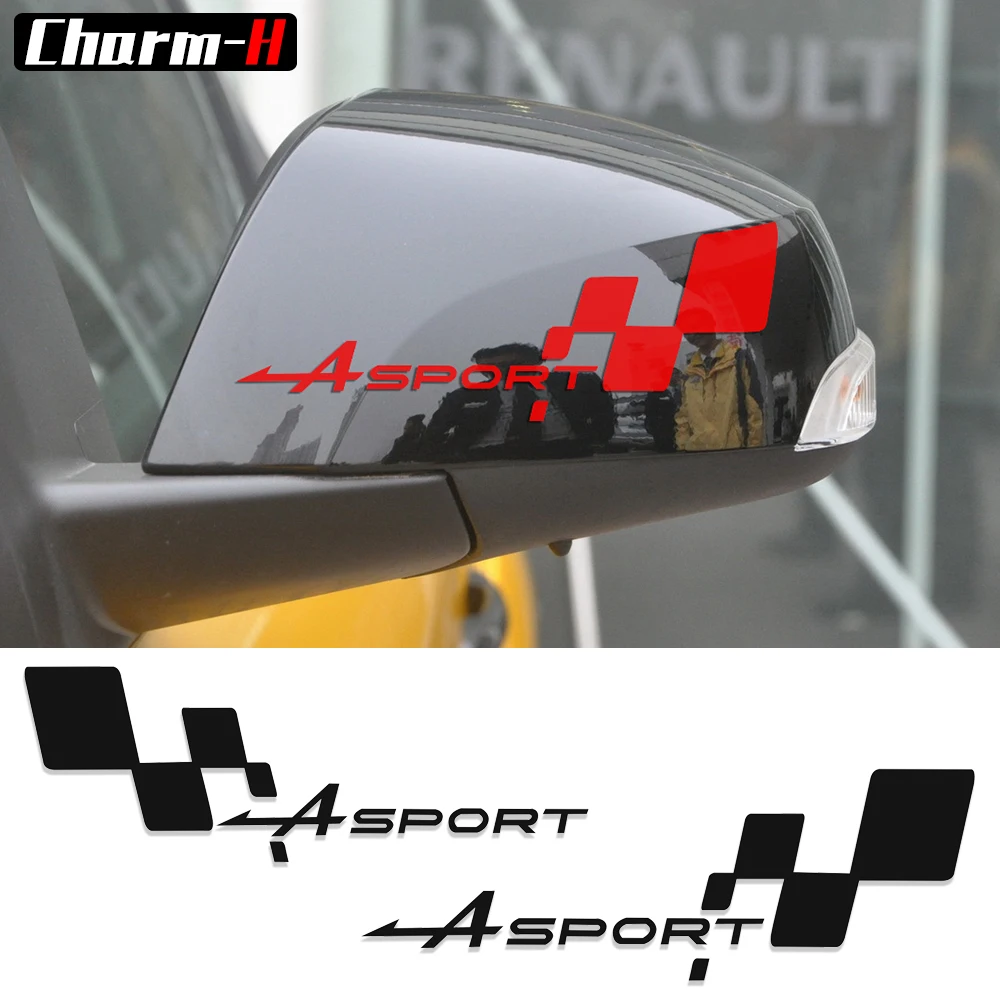 2 шт. отражающее зеркало заднего вида Виниловая наклейка для Renault Clio R S Twingo Megane Captur