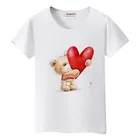 Новые Симпатичные футболки BGtomato с маленьким медведем с любовью, женские футболки, забавная женская футболка с 3d принтом, женские футболки с коротким рукавом, топы