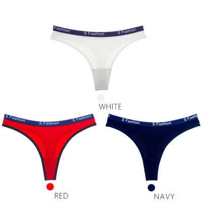 white red navy BZEL,, сексуальные женские стринги, стринги, бесшовные трусики, женское нижнее белье, сексуальные танга, хлопок, женское нижнее белье с низкой посадкой, трусики, нижнее белье - Цвет: white red navy