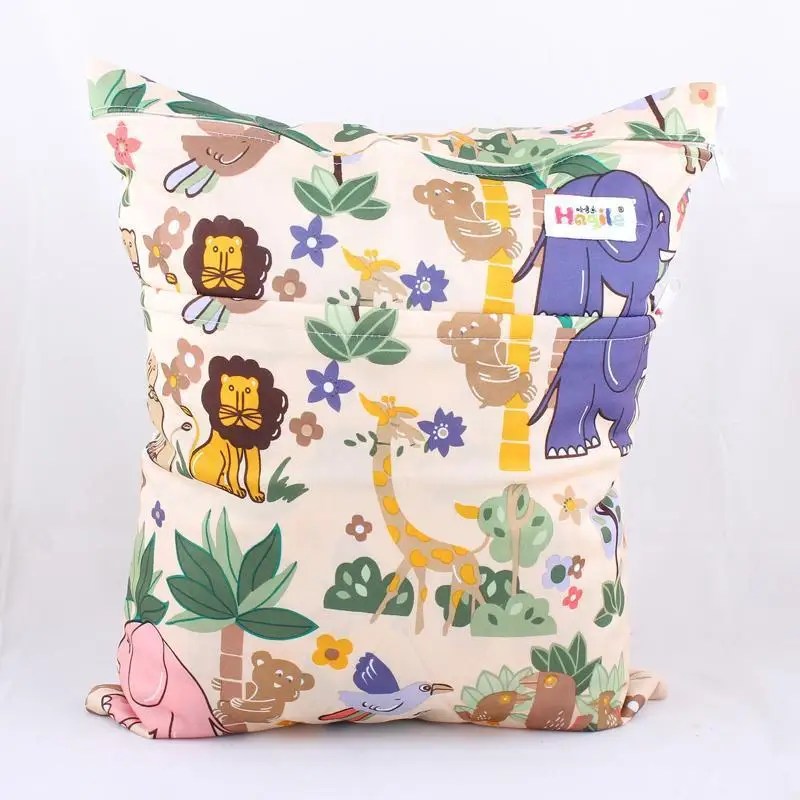 

Baby Diaper Bags Organizer Insular Double Zippered Waterproof Storage Cloth Diaper Wetbag Baby Nappy Bags For Mommy Baby Care